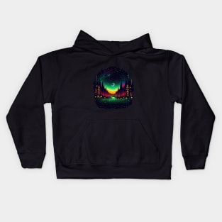 Galactic Forest - Black BG Kids Hoodie